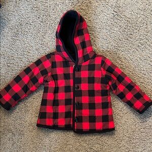 Macy's Vibrant Plaid Hooded Puffer Jacket